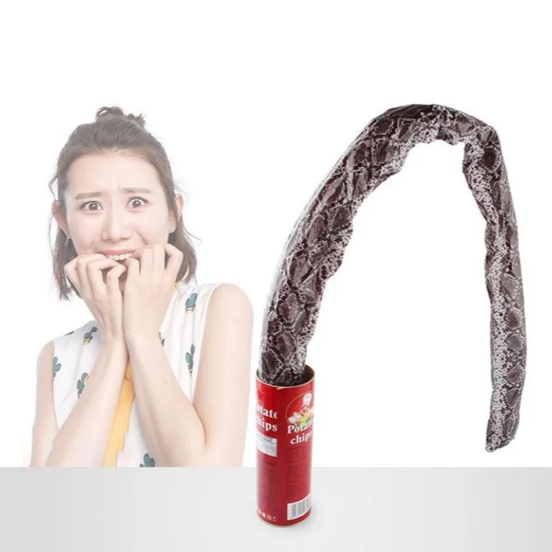 The Potato Chip Snake Can Jump Spring Toy Gift April Fool Day Halloween Party Decoration Jokes in A Gag Prank Large Size