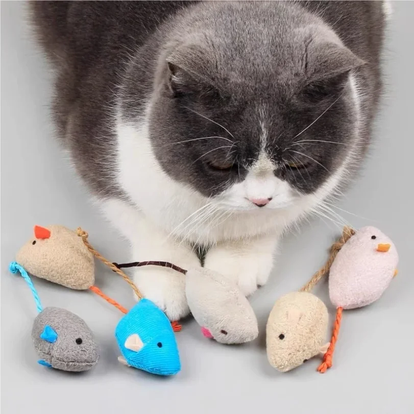 

Fun Plush Catnip Mice Cat Toy for Kittens Pet Toy Plush Mouse Interactive Play for Cats