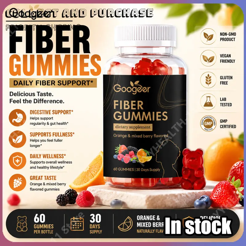 

Googeer Gut Care Fiber Gummies with Choline Zinc Myo-Inositol and Turmeric Extract Daily Fiber Supplement Digestive Support