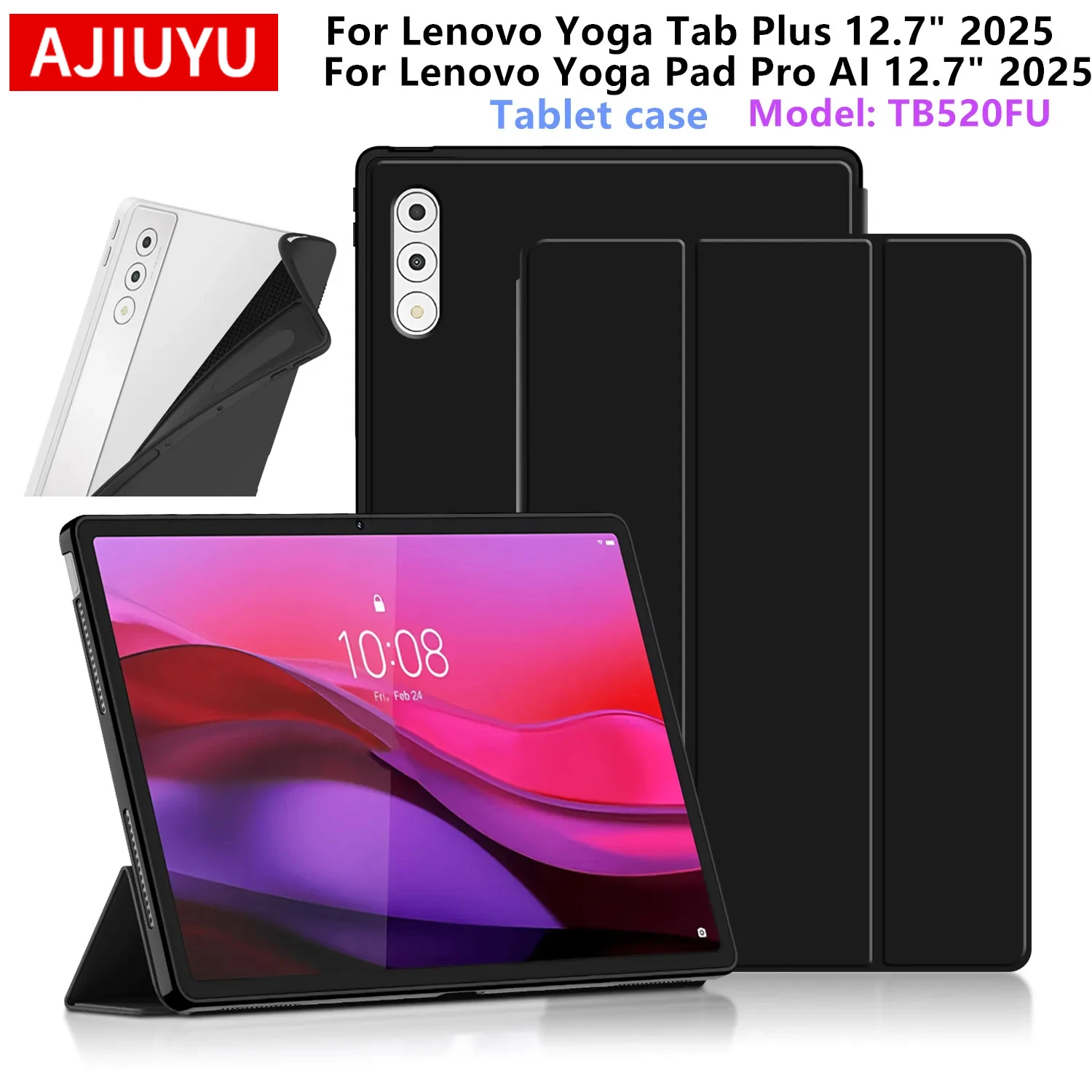 

Чехол HUWEI для Lenovo Yoga Tab Plus 12,7 дюйма, 2025 TB520FU, откидная крышка-подставка для планшета Lenovo Yoga Pad Pro 12,7 дюйма AI 2025 funda
