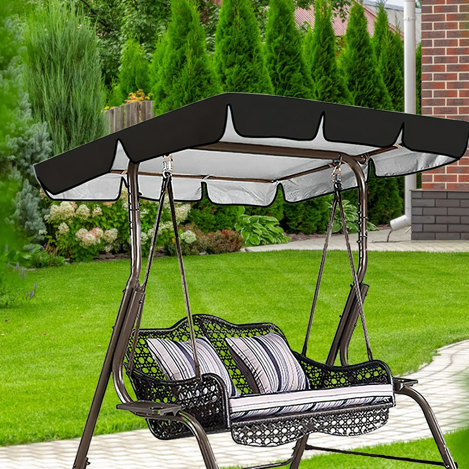 Garden Swing Chair Cover Outdoor Patio Protector Fabric Anti-Wear Sun Protection Durable Canopy Replacement Outdoor Chair Cover