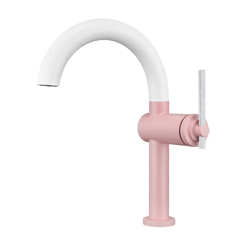 

Pink personalized washing faucet 360 degree rotating wash basin faucet