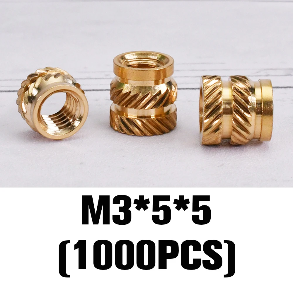 

Индивидуальная латунная гайка M3X5X5 (1000 шт.) для вставки 3D-печати, медная гайка