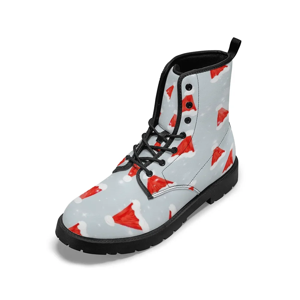 

Christmas hat print boots winter boots for men and women fashion style