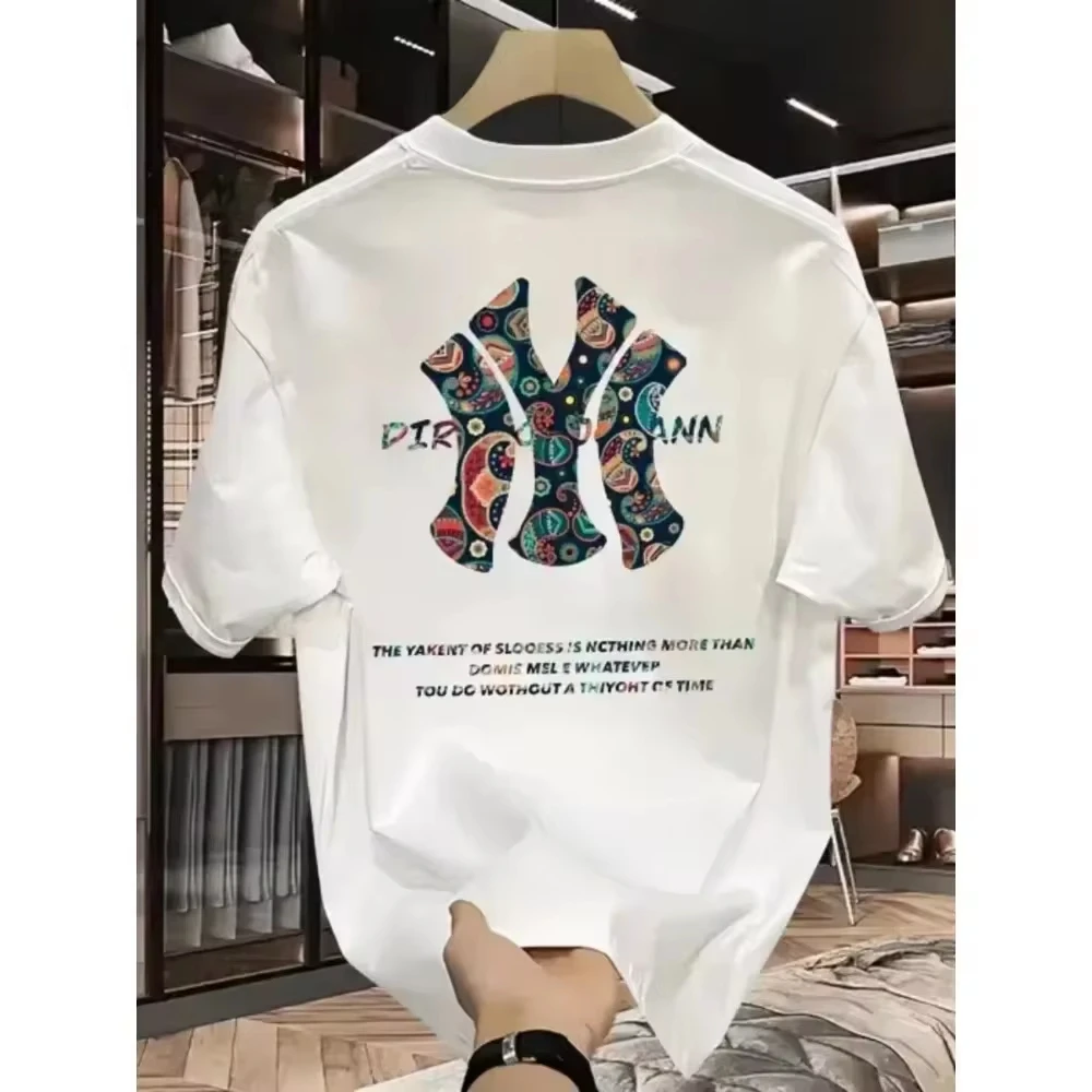 

Simple classic LOGO printed loose cotton short sleeve Joker trend top for men and women gym shirt bodybuilding Print T-shirt