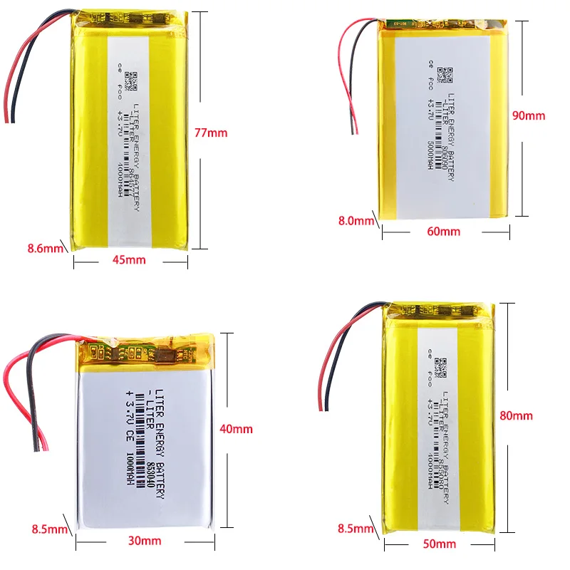 806090 5000mah 853040 1000mah 855080 4000mah 864577 4000mah 3.7V polymer lithium battery - Multiple specifications available