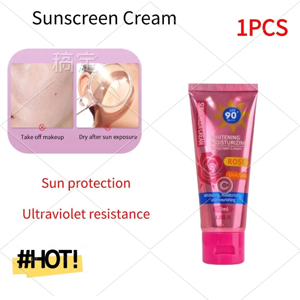 1/2PCS SPF50+ Sunscreen Cream Long-lasting Sunscreen Ultraviolet Resistance Body Whitening Face Protection Moisturizing Cream