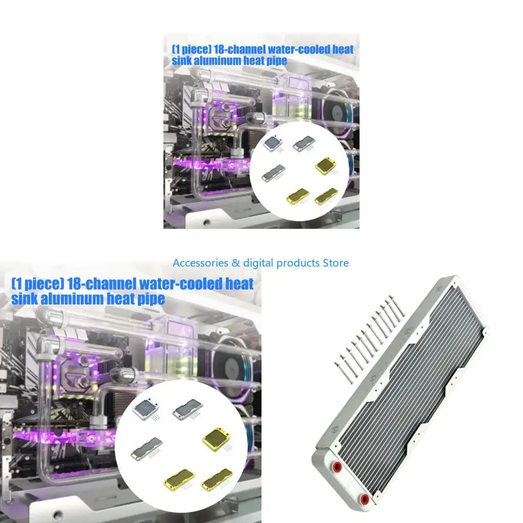 77JD Universal 18 Pipe Aluminum Liquid Cooling Radiator Aluminum Heat Exchanger Radiator For Customizable Builds