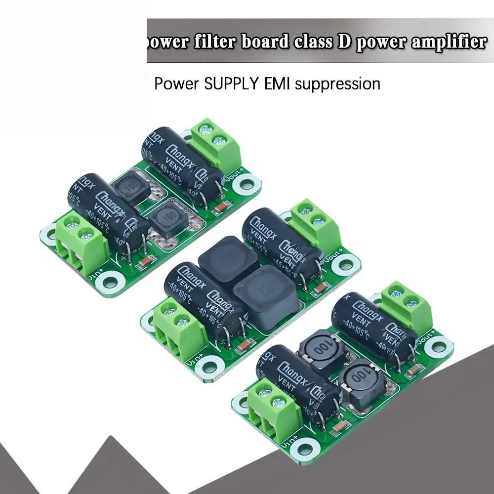 

Placa filtro potencia CC 0-25V/0-50V 2A/3A/4A Módulo amplificador potencia Clase D Placa supresión interferencias Supresión