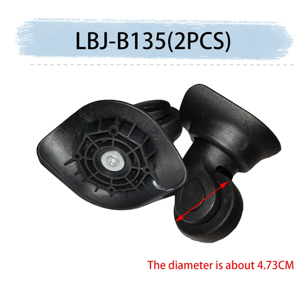 For LBJ-B135 Black Universal Wheel Replacement Suitcase Rotating Smooth Silent Shock Absorbing Wheel Accessories Wheels Casters