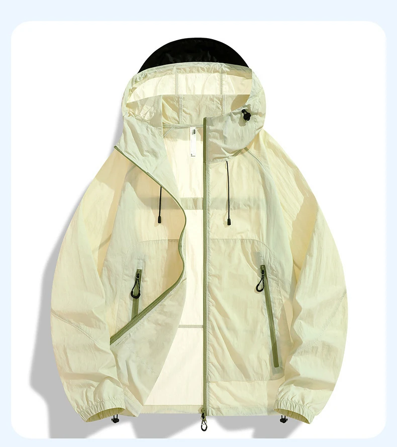 UPF100+ Sonnenschutzkleidung Nylon Schnelltrocknende Dünne Eisseide Hautjacke für Männer und Frauen Outdoor Anti-UV Sonnenschutz Kapuzenjacken – Detail 6