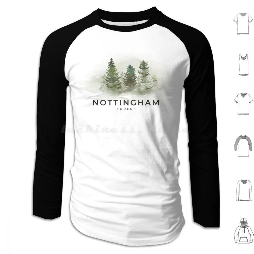 Funny Evergreen Fashion Style Women Men Gift Hoodies Long Sleeve Nature Aqoxxi Handmade Nottingham Football Forest