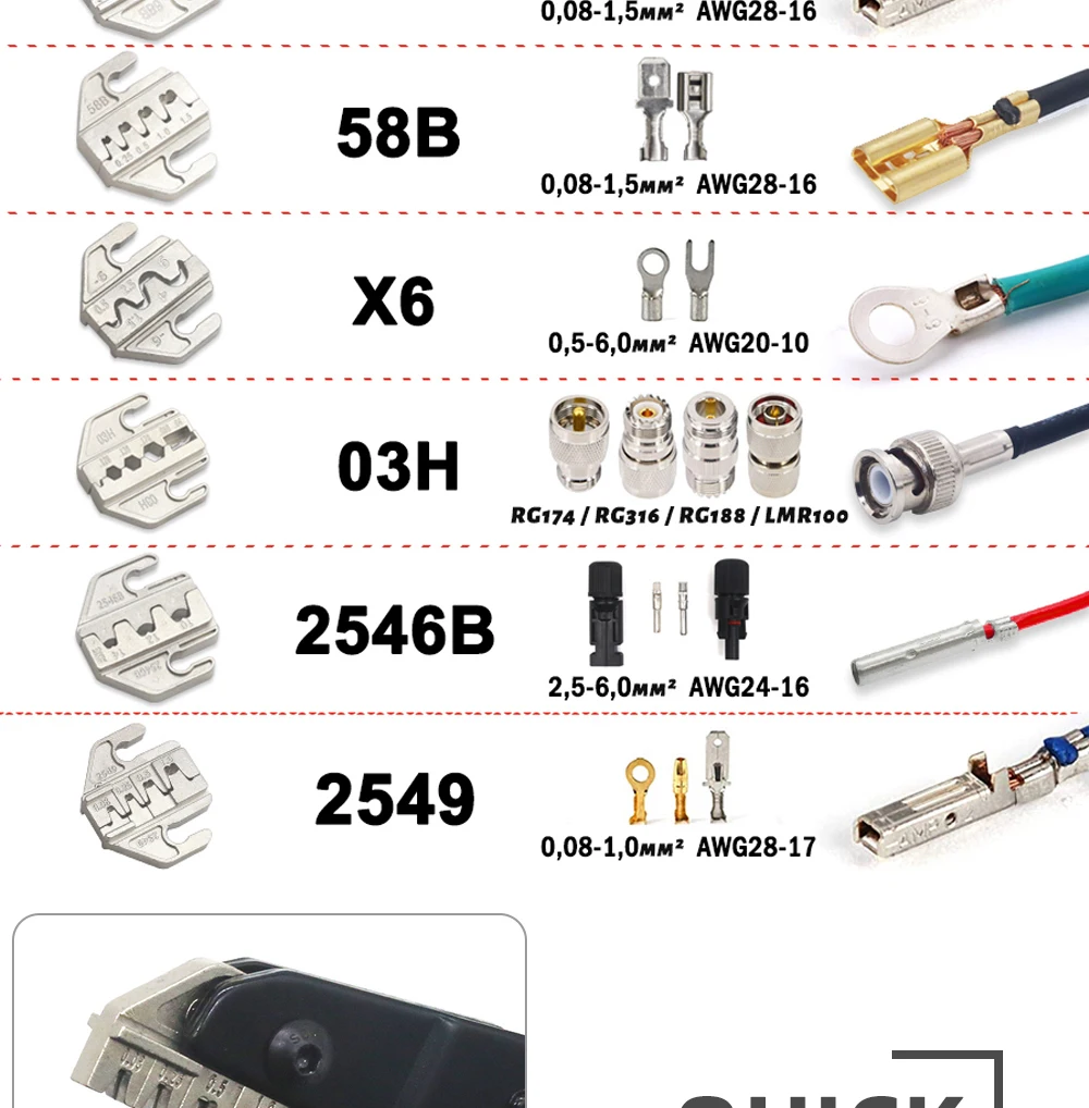 CLN-68B 0,08-1,5mm² Offene Kabelschuhzange (28-16AWG) für JST, DuPont, Molex, PH2.0 XH2.54 3.96 4.2mm Rastermaß – Detail 8