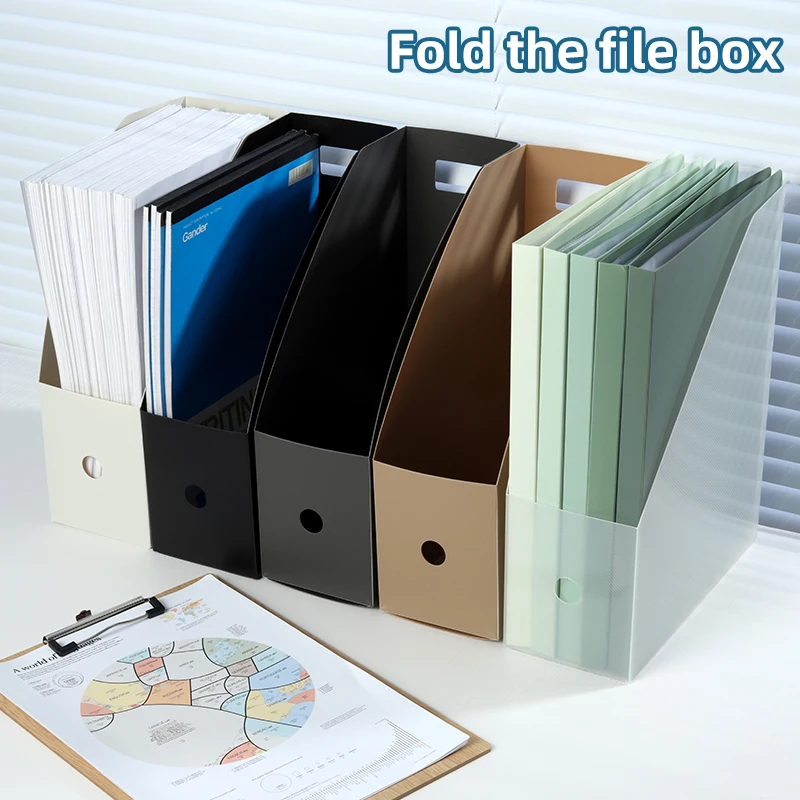 

Simple Foldable Desktop File Storage Vertical A4 Folder with Insert Box, Large Capacity, Available in 9 Colors