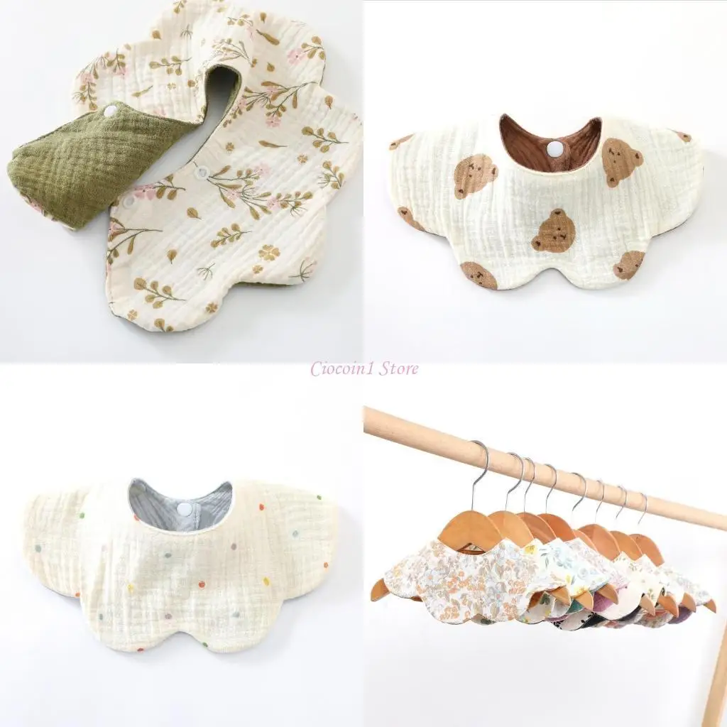 

Y1UB Практический федеральный нагрудник для детского 6-слойного хлопка слюни для слюни для младенцев слюны полотенце