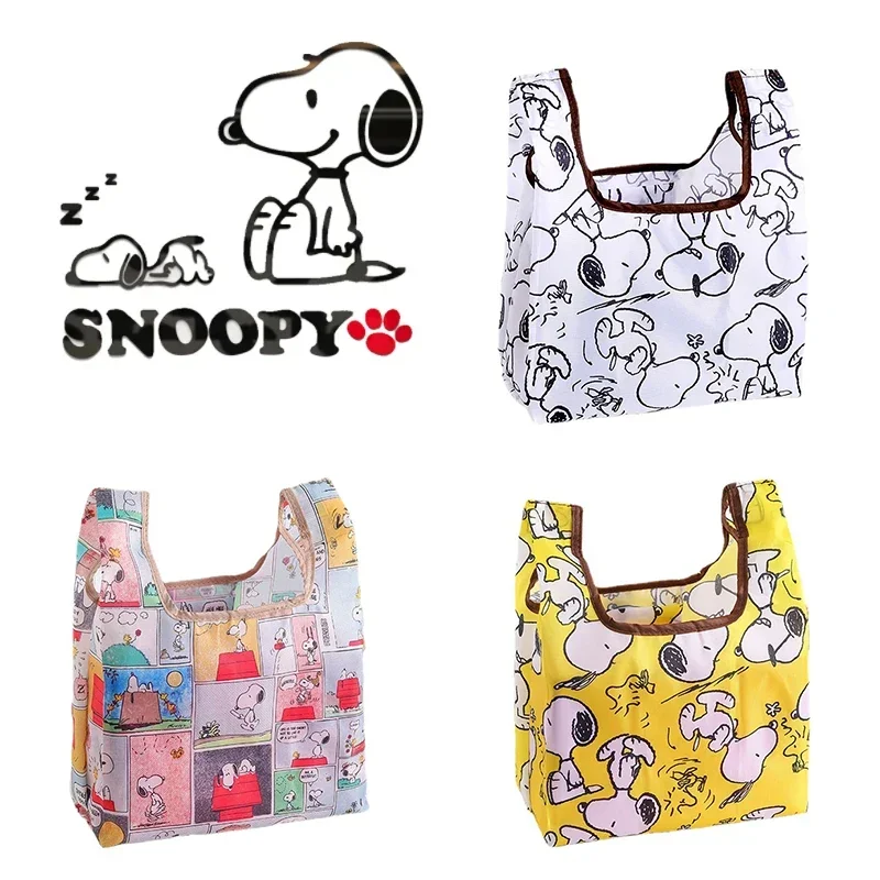 Snoopy Foldable Cartoon Shopping Bag Oxford Fashion Animation Girl Portable Mini Shopping Handbag Environment Protection Handbag