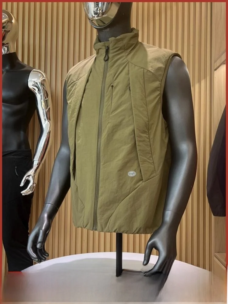 

Мужская рабочая одежда для улицы, хлопковый жилет с несколькими цветами, воротник-стойка, теплая, водостойкая, модная, городская, слэ