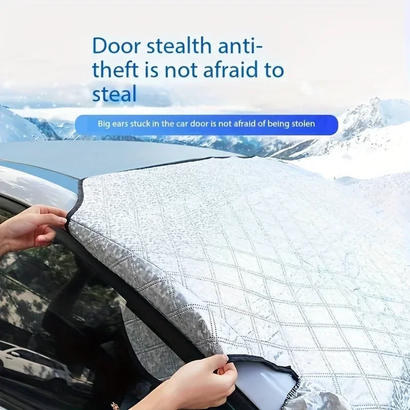 Thickened Car Cover Half Face Shield Sun Protection Rainproof Snowproof Freezing Protection All Seasons Universal Vehicle Hood