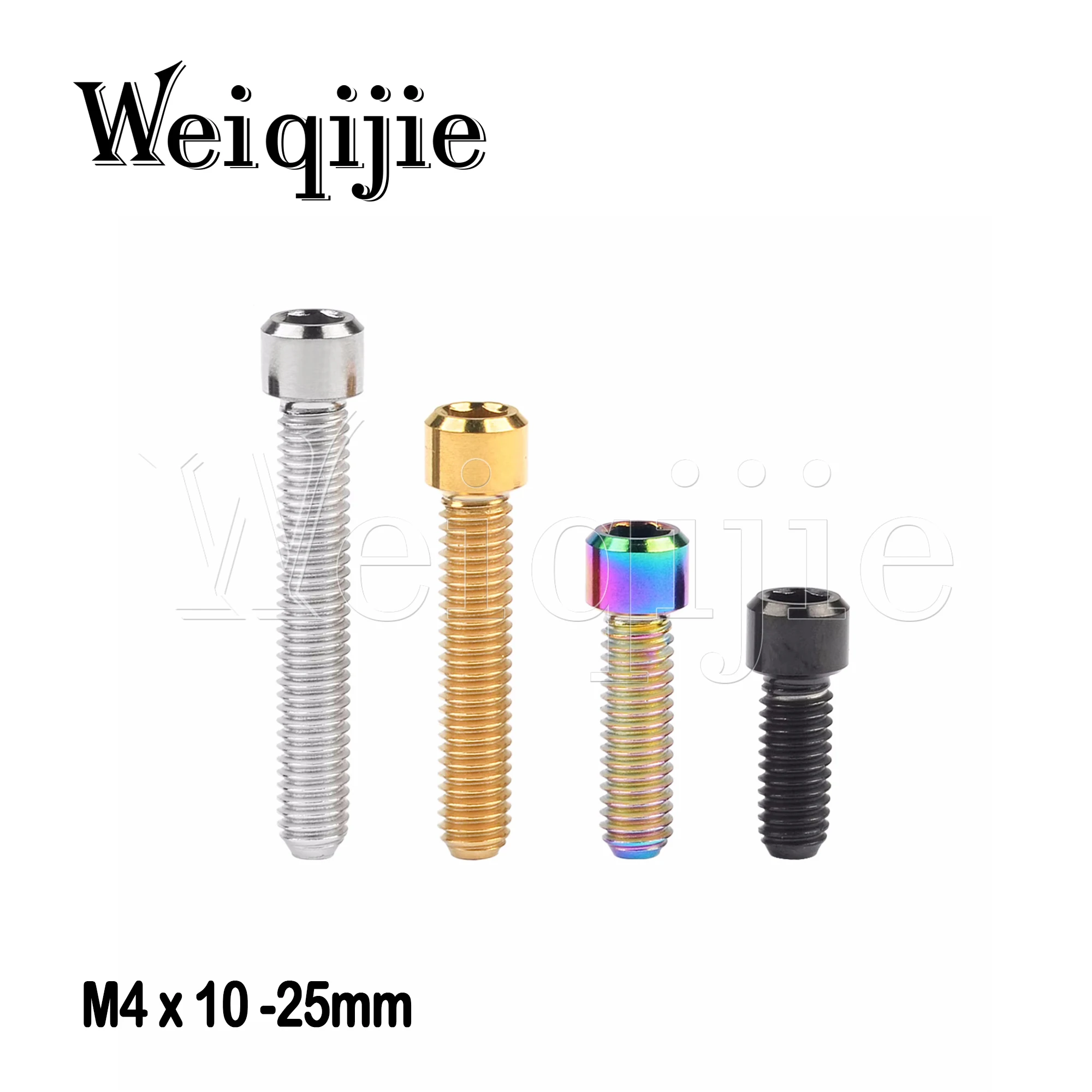 

Weiqijie 6pcs Titanium Bolts M4 X 10 13.5 15 20 25mm Allen Key Cap Screws For Bicycle Rear/Front Derailleur H/L Adjustment