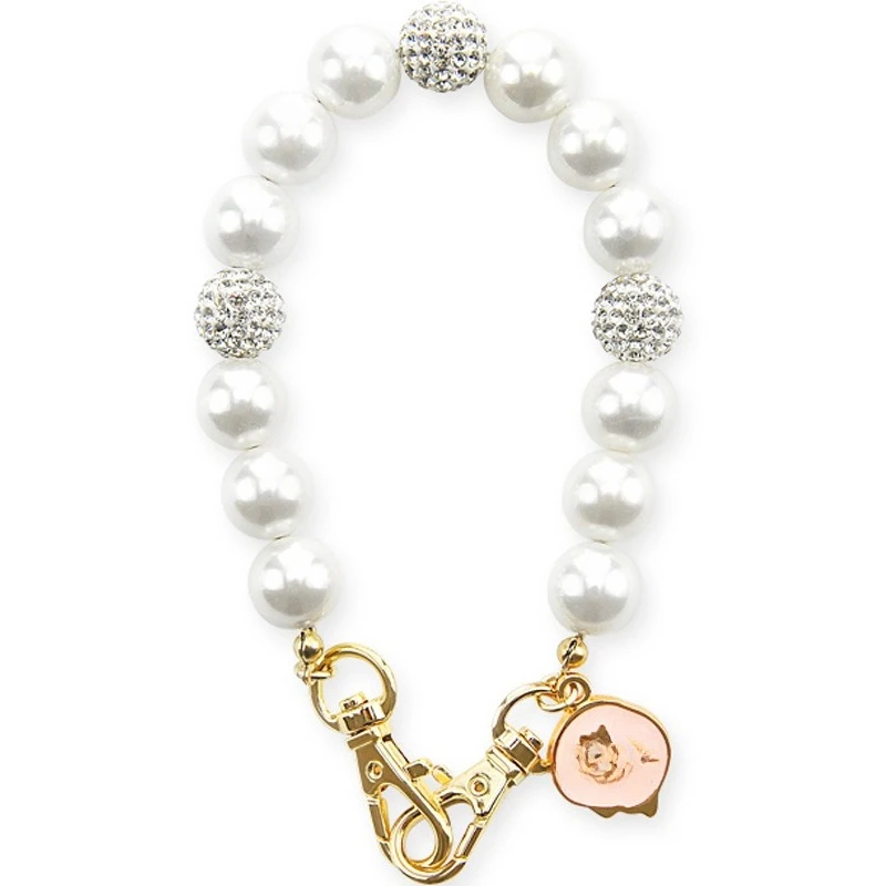 Mobile phone case, bag accessories, metal pearl silicone slender chain short URL