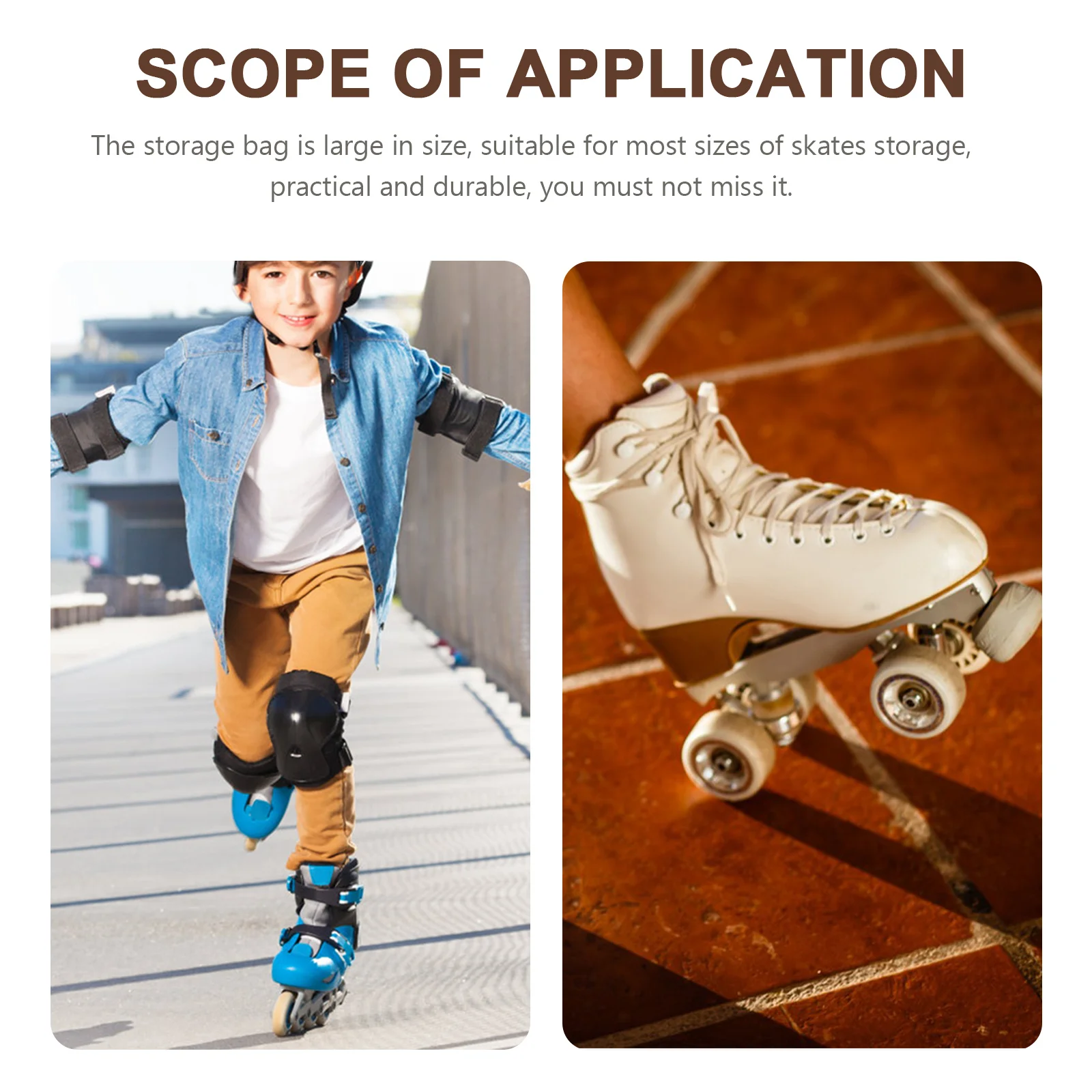 2 قطعة حقيبة زلاجات دوارة أكسفورد القماش مقاومة للاهتراء المحمولة التزلج كيس التخزين للخارجية خفيفة الوزن الزلاجات حامل المنظم #5