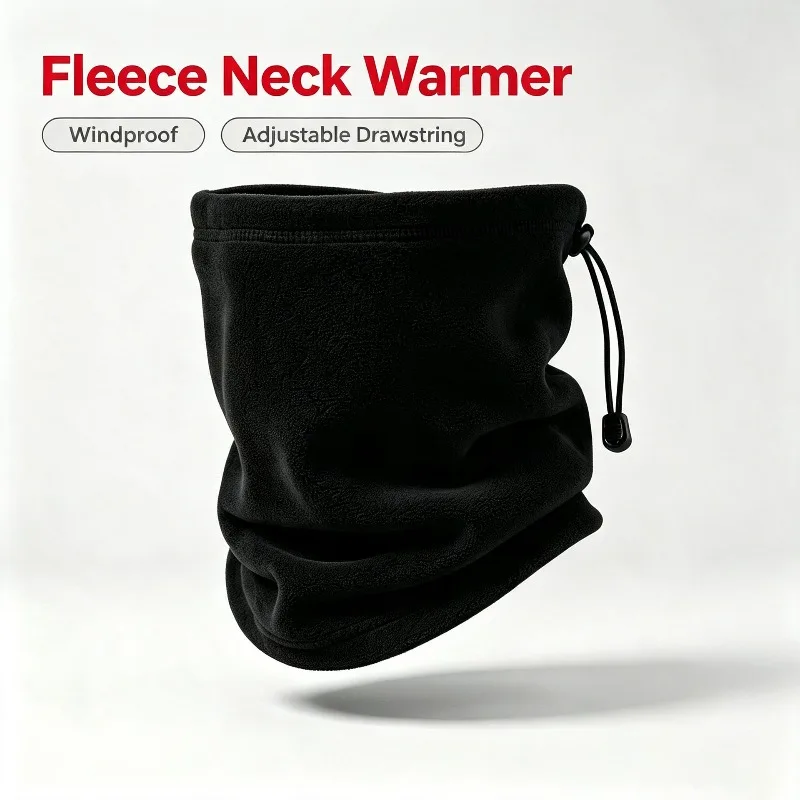 Fleece Lined Neck Gaiter Warm Windproof Cold Resistant Face Cover for Winter Cycling Skiing Outdoor Sports