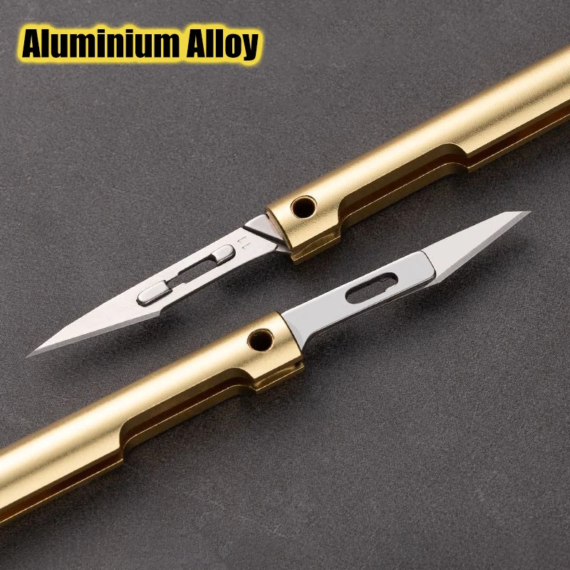 NEW Mini Aluminium Alloy Scalpel Folding Knife Keychain Pocket Utility Knife Selfdefense Tool Replaceable NO11Blade EDC Survive