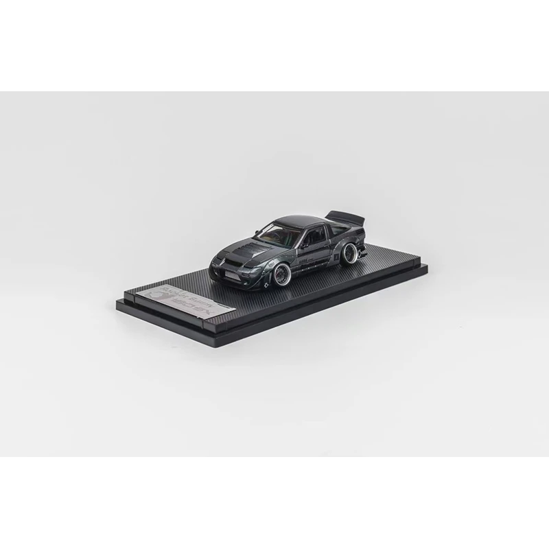 Colección de modelos de coches en miniatura, MicroTurbo, MT, 1:64, Pandem S13, Shelly 180SX, tipo X, gris mate, Diecast, Diorama, en Stock