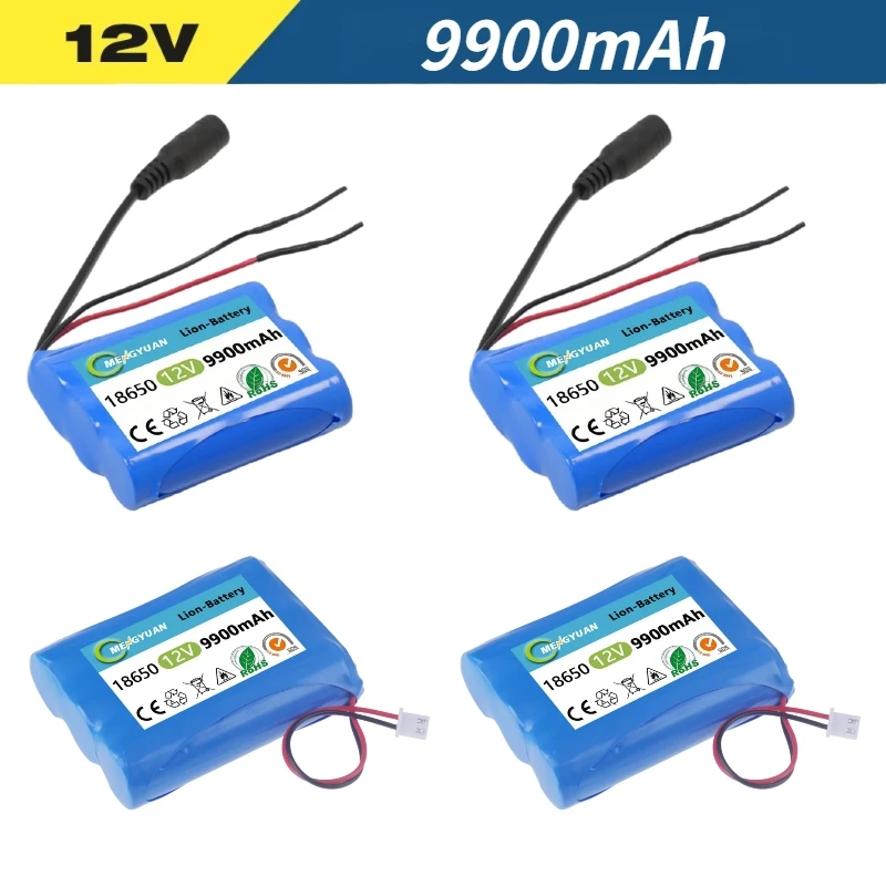 

2025 3S1P 18650 Li-ion Battery Packs 12V 11.1V Lithium Rechargeable Battery for CCTV Camera Backup Power Supply Ups with Charger