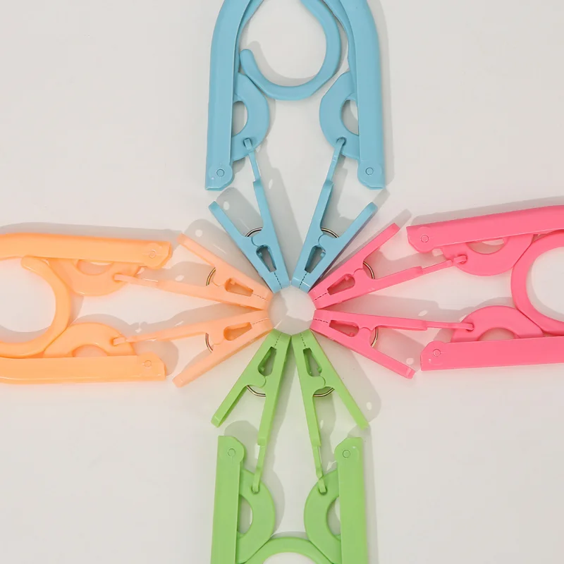 Multi-functional Plastic Clothes Hanger Travel Space Saving Foldable Hanger Creative Clothes Rack Children Baby Hanger