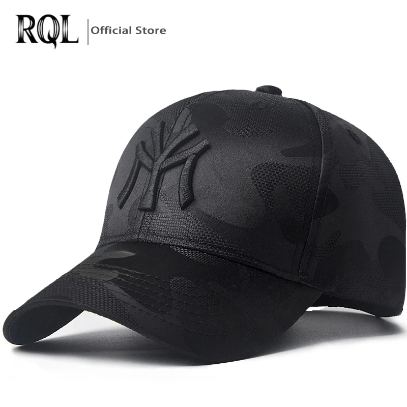 Gorra de béisbol negra para hombre, gorro con logotipo bordado de camuflaje, algodón, marca Snapback, Hip Hop, Verano