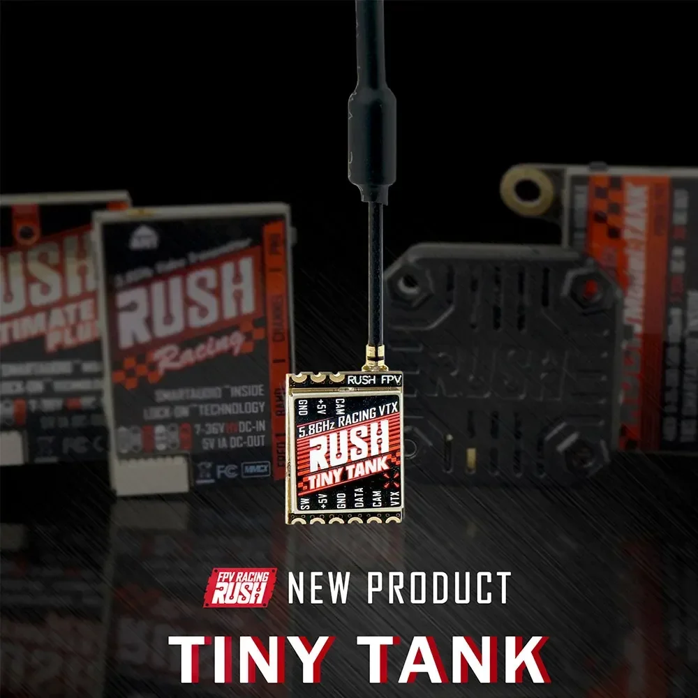 RUSH TINY TANK VTX 350mW 5V พร้อมบอร์ดขยาย LED สำหรับโดรนแข่ง FPV Toothpick Whoop