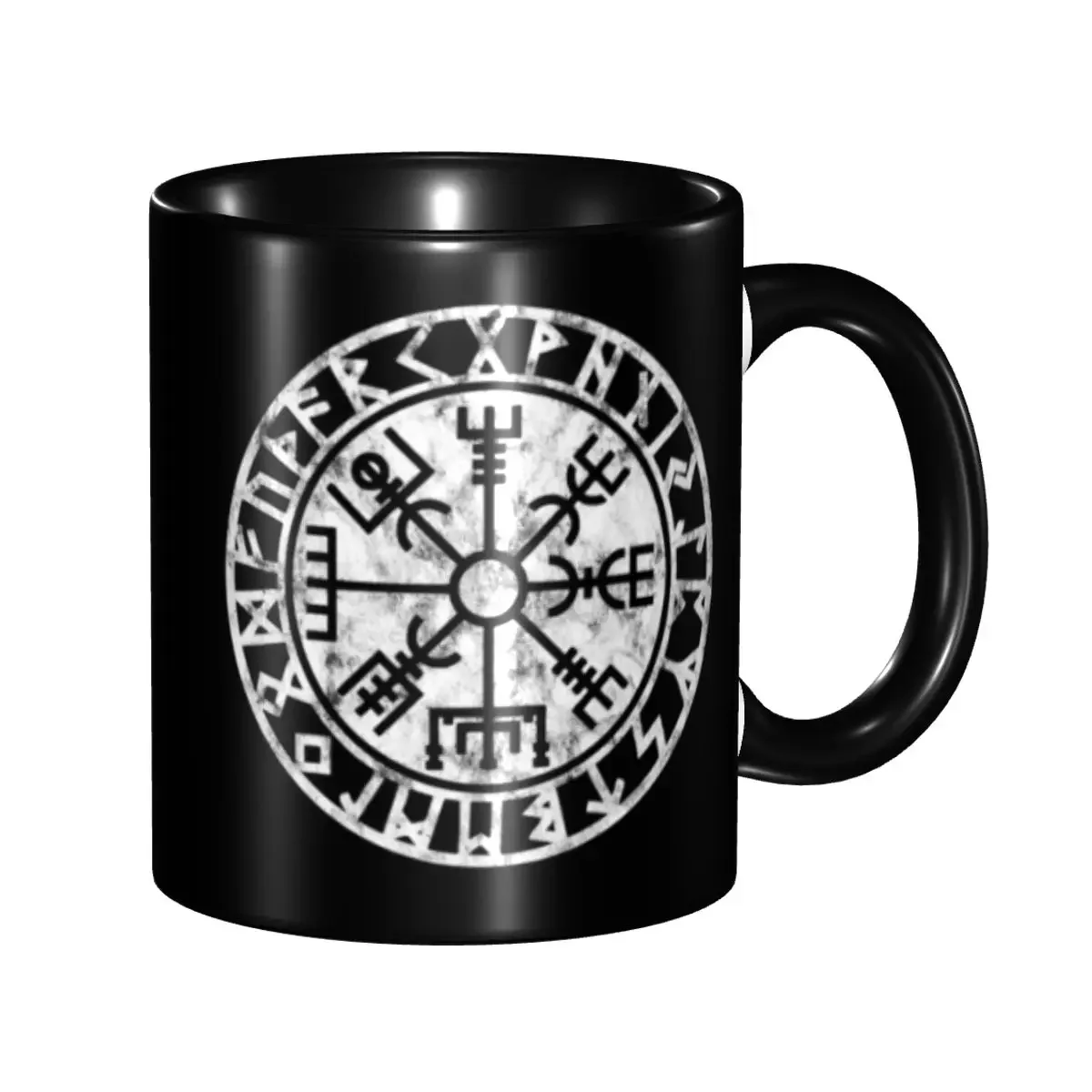 Vintage Vegvisir Symbol Mug Personalized Norse Viking Compass Coffee Ceramic Mug Creative Gift