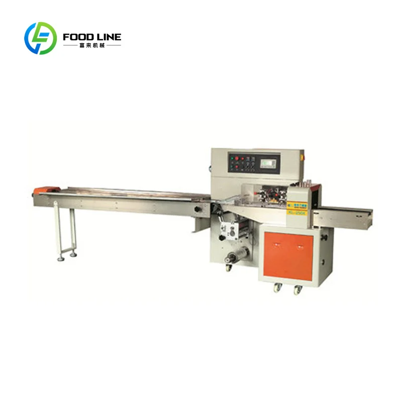Customized High Speed Automatic Horizontal Wrapping Flowing Pack Soft and Hard Candy Biscuit Pillow Packaging Wrapping Machine
