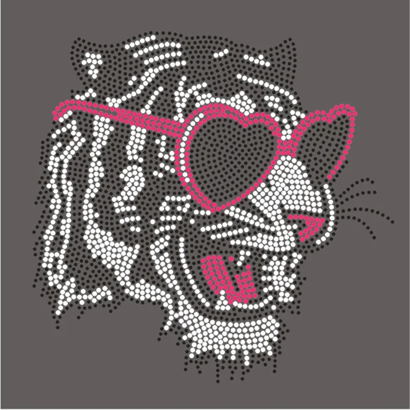 

Rhinestone Transfer Hoodie Hot Fix Crystal Tiger Iron On Patch Custom Rhinestone Accessories Glass Strass Decorations