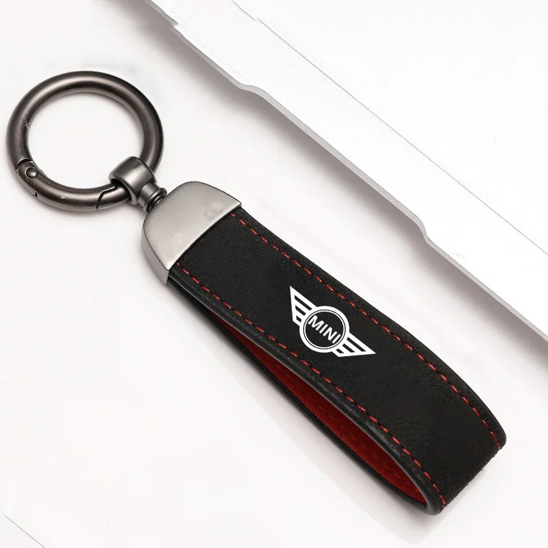 

For BMW mini cooper cooper r56 fridge Cooper JCW R55 F56 R57 R58 R59 R60 R61 Car Suede Keychain Zinc Alloy Key Ring Accessories