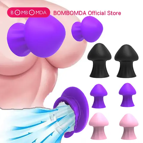2Pcs Breast Nipple Sucker Clitoris Suction Bdsm Bondage Massager Nipple Vacuum Pump Enlarger Sex Toys for Women Adults