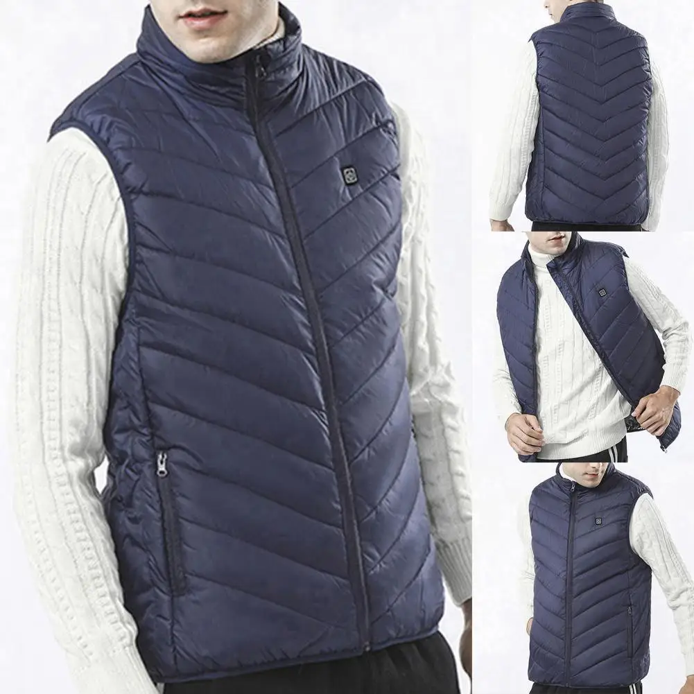 Heated Jacket Fashion Men Women Coat Intelligent USB Electric Heating Thermal Warm Clothes Winter Heated Vest Plussize