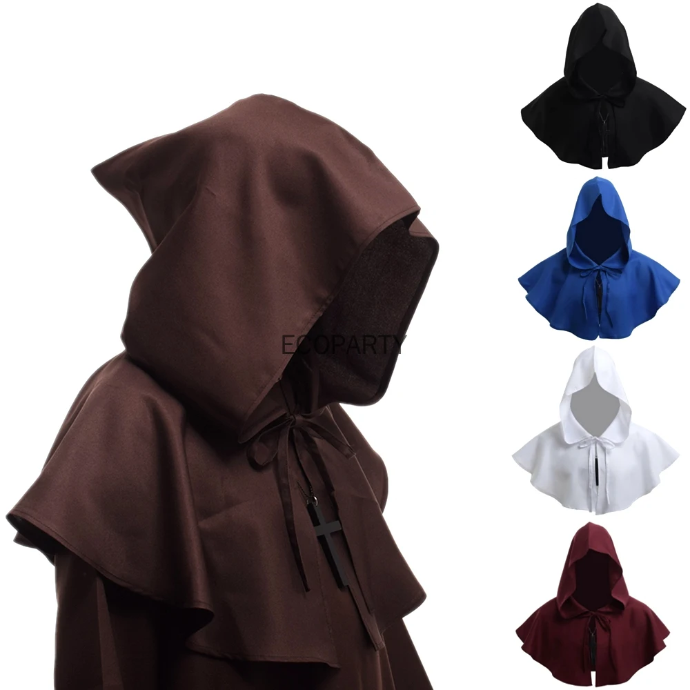 

15 Vintage Medieval Costume Men Women Hooded Renaissance Wicca Pagan Capelet LARP Mantle Cowl Hat Fancy Dress Cosplay Accessory