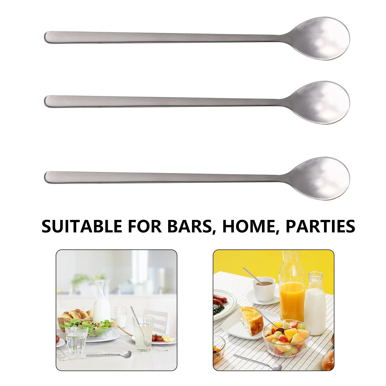 4 قطعة القهوة الفولاذ المقاوم للصدأ مقبض طويل فنجان شاي ملاعق مرآة مصقولة مريح غسالة صحون ملاعق خلط آمنة للآيس كريم #6