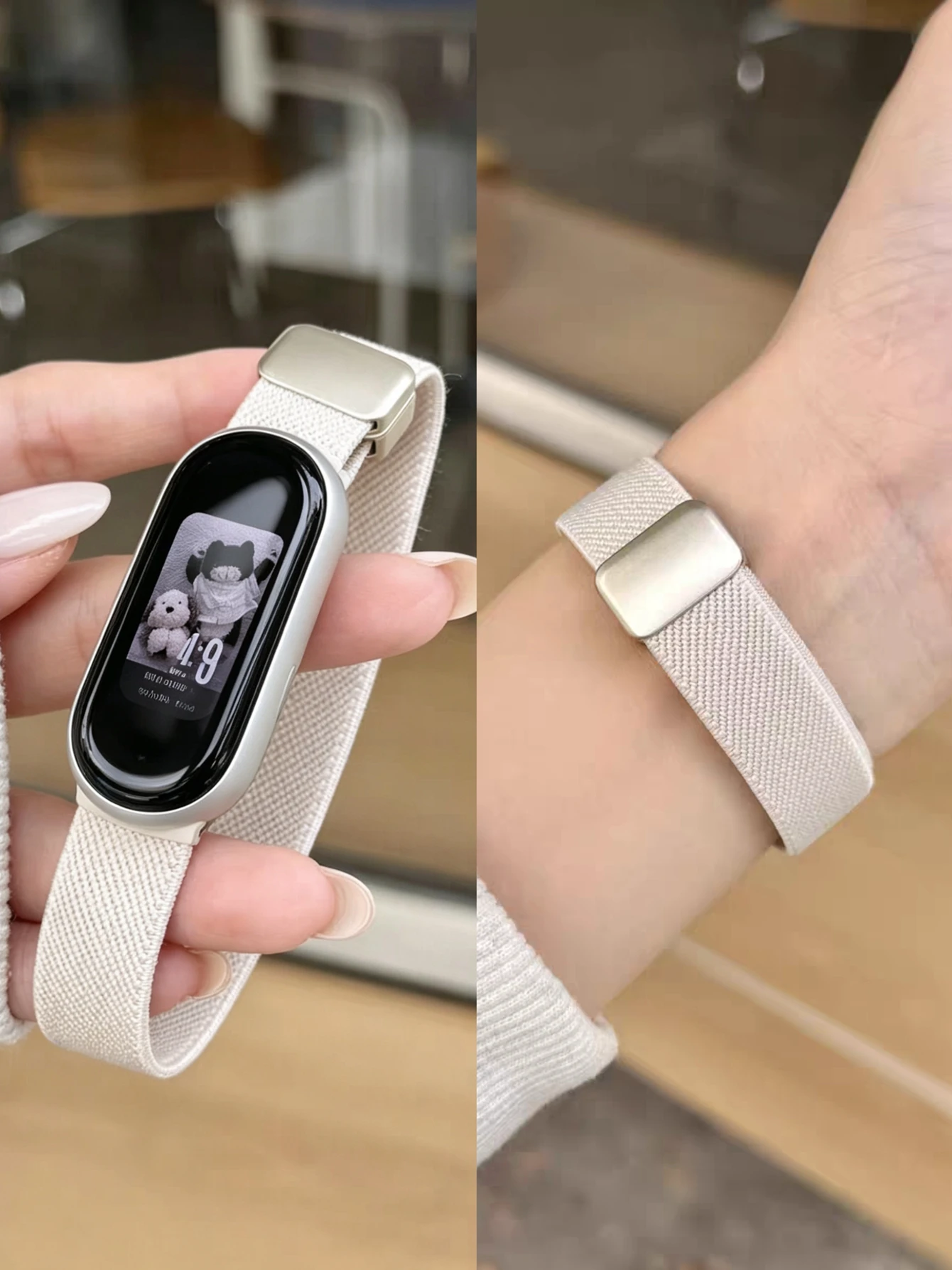 Modisches Magnetisches Nylon-Schlaufenarmband für Xiaomi Band 10 9 8 Uhr Neues Design Smart NFC Zubehör