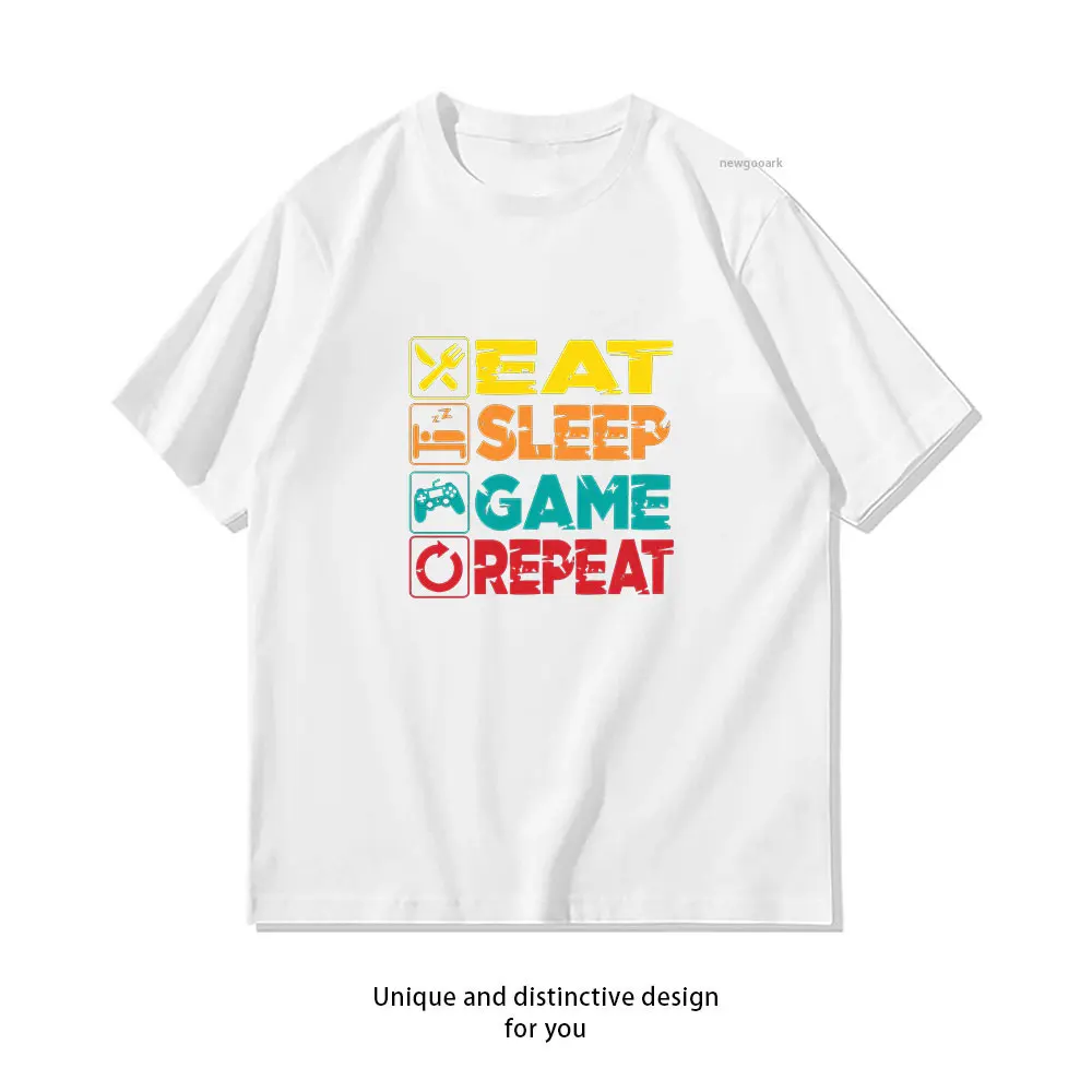 Play, Eat, Sleep, Repeat T-Shirt Casual cotton graphic t shirts Creative streetwear Classic O-neck shirt