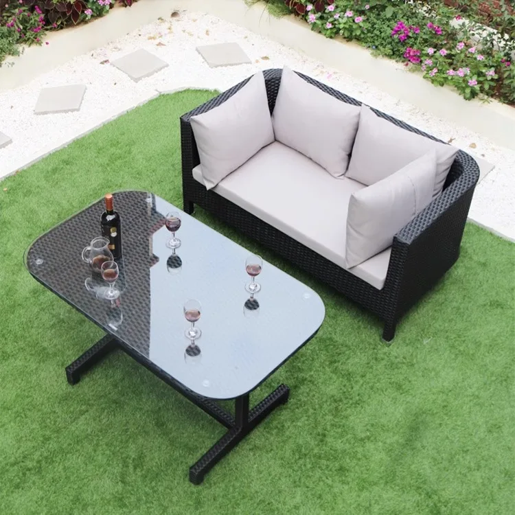 Ensemble de meubles de Patio bon marché, 3 pièces, meubles de jardin d'extérieur en rotin et osier, ensemble de canapé