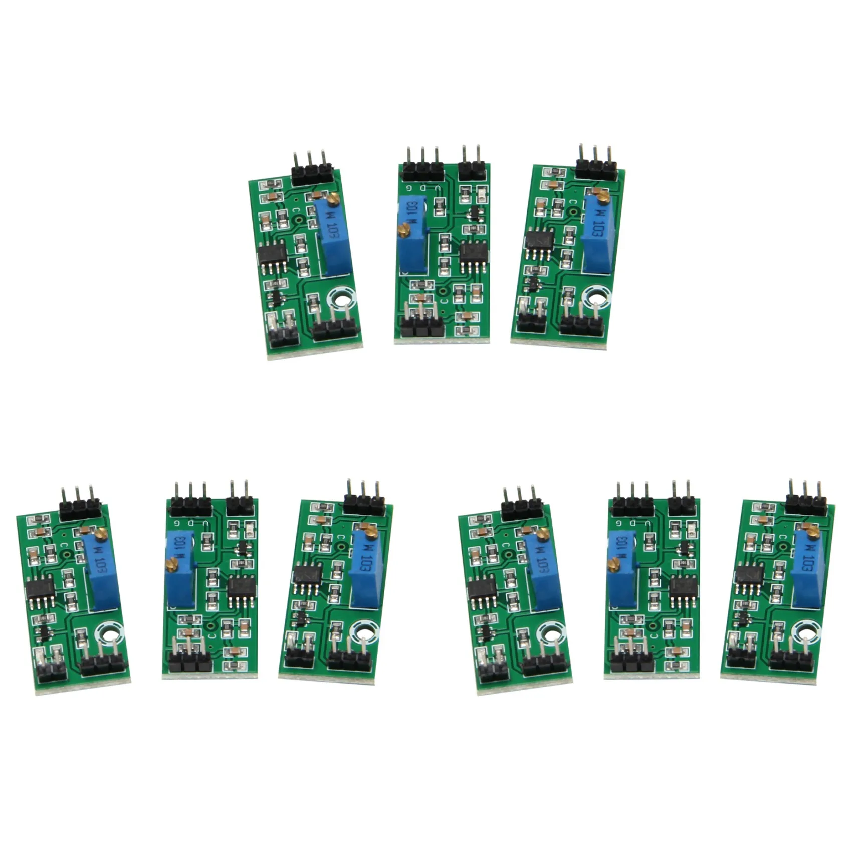 ABRI-9Pcs LM393 3.5-24V Voltage Comparator Module With LED Indicator High Level Output Analog Comparator Control