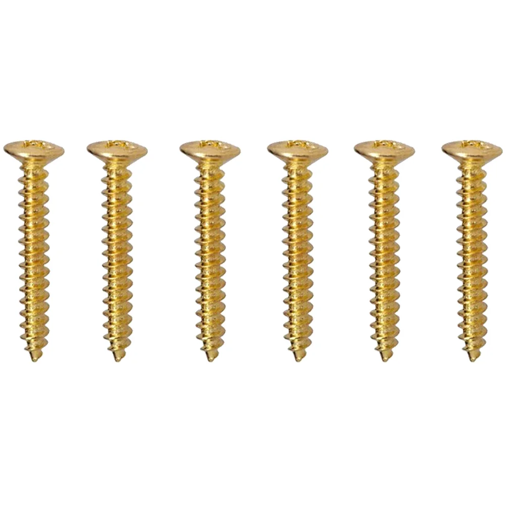 Pack of 6 Electric Guitar Single Coil Pickup Screws with Springs (Gold) pickup screws guitar pickup screws and springs