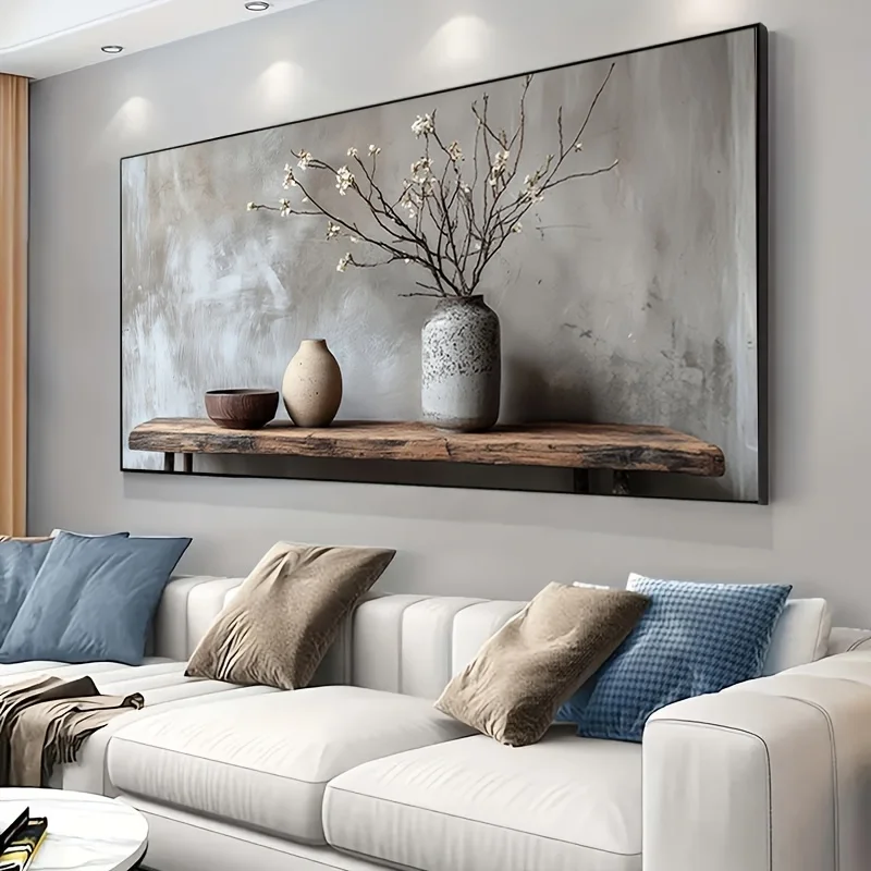 

Modern Tranquility & Tree Branch Canvas Art - Large Frameless Wall Decor for Living Room or Bedroom, for Contemporary Home Decor