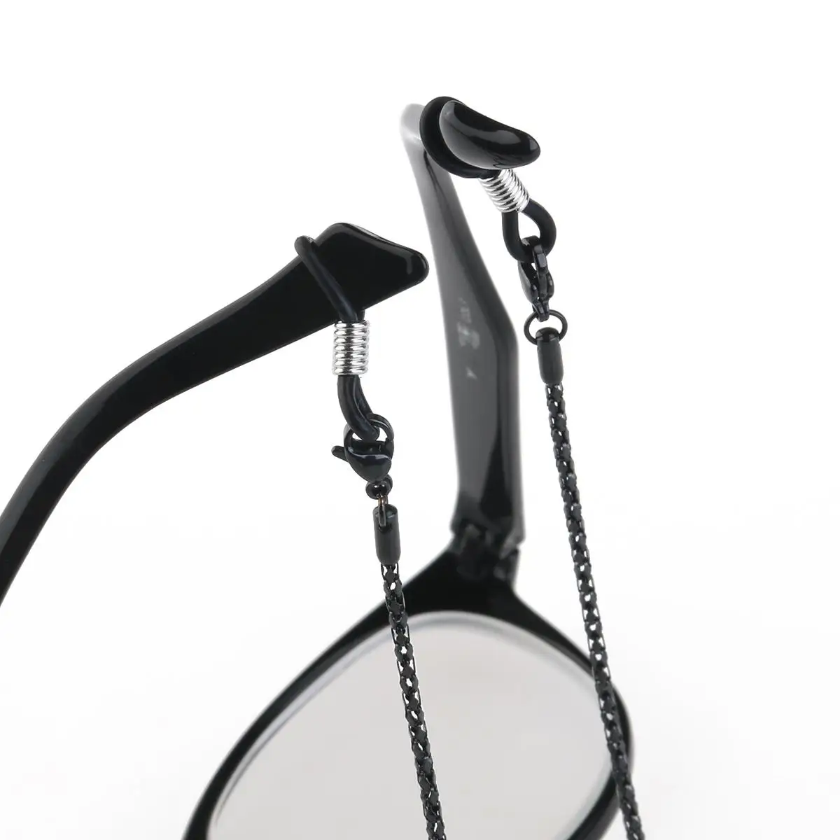 

Retro Eyeglass Chain Stylish Stainless Steel Snake Chain Adjustable Silver Ends Metal Coils Eyewear Strap Non Slip Glasses