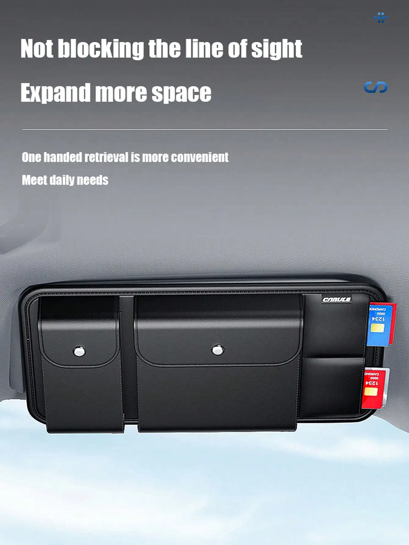 1Pc Car Sun Visor Storage Multifunctional Car Eyeglass Clip Holder Car Driver License Bag Ticket Card Clip Storage Bag