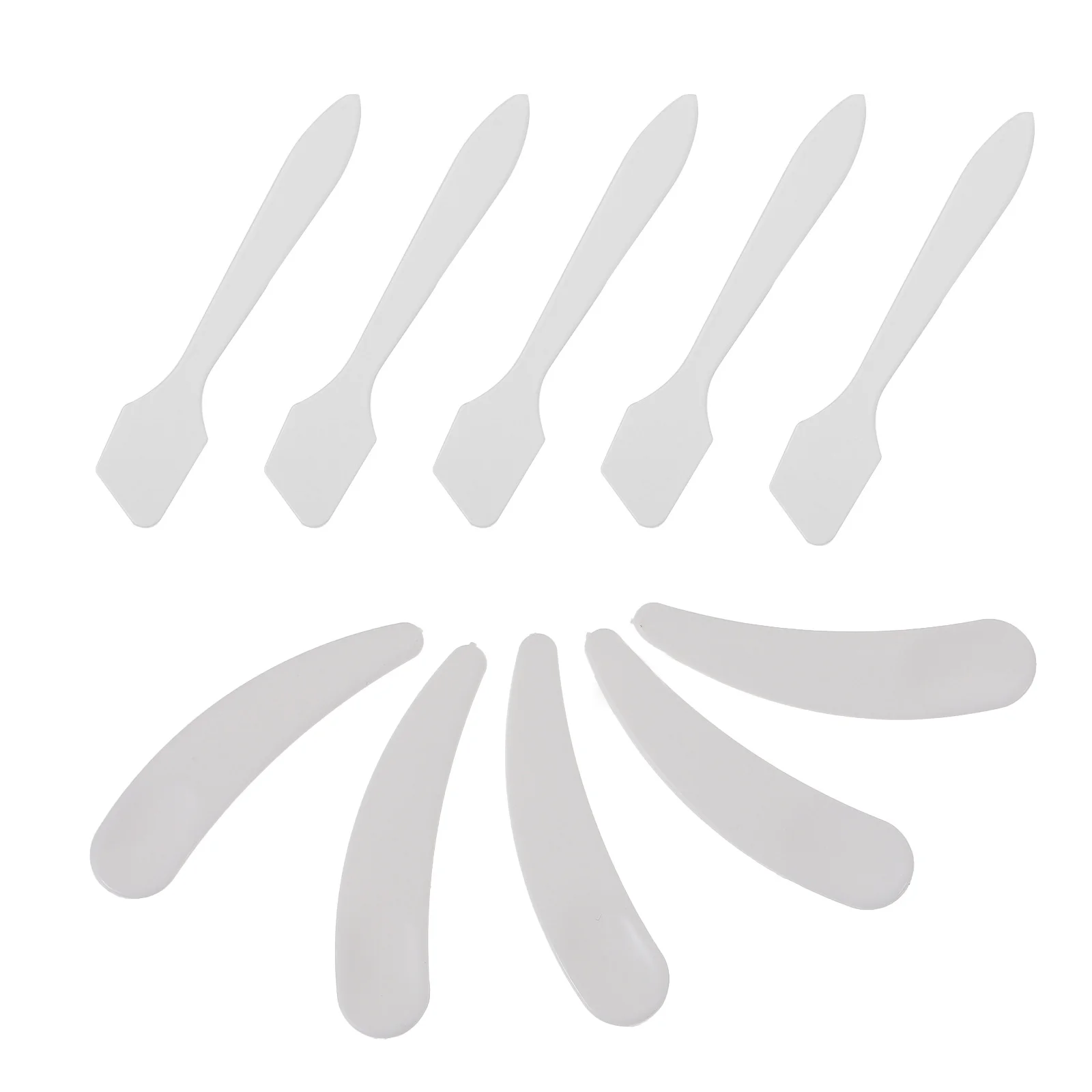 

10Pcs Facial Cream Spoons Moon Shaped Makeup Sampling Spoon Eye Cream Spatulas Beauty Facial Mask Scoops