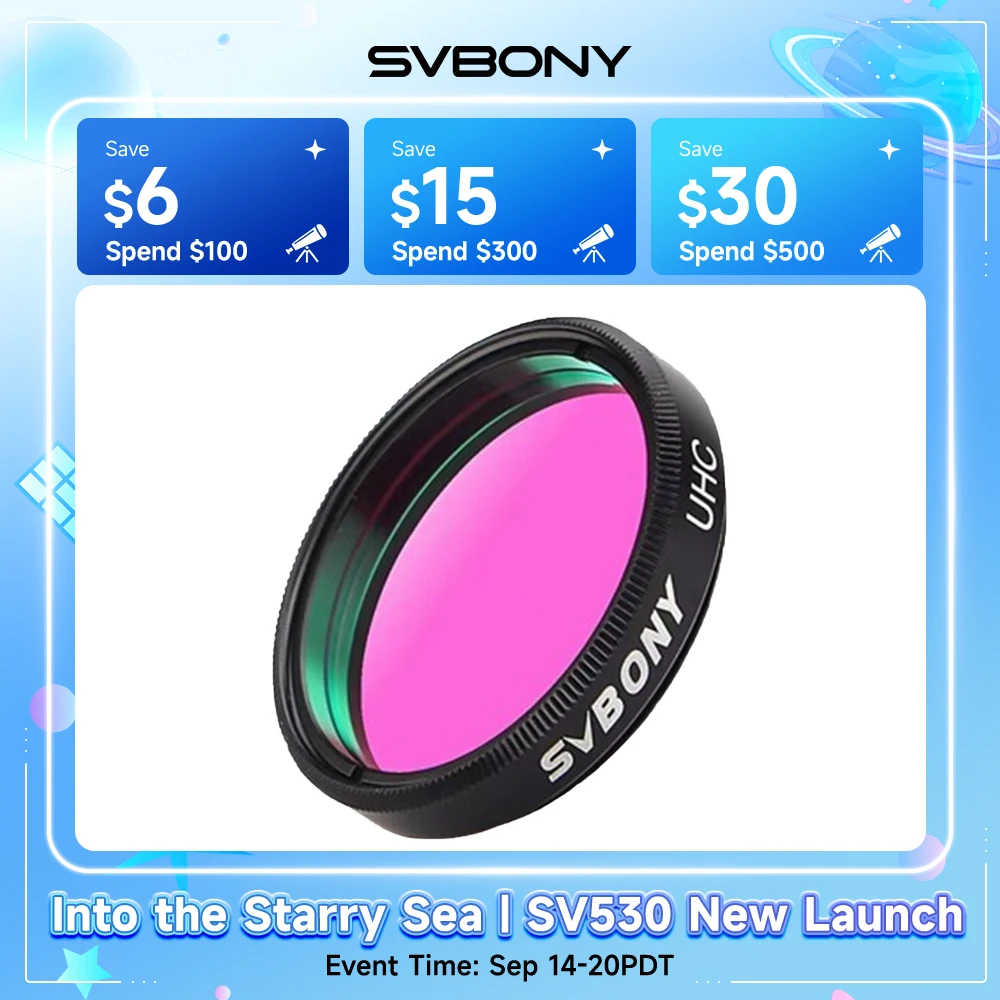Svbony Telescope Filter 1.25/2Inch/ UHC Filter for City and Suburban Observations of Deep Sky and Astrophotography